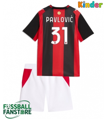 AC Milan Strahinja Pavlovic #31 Replik Heimtrikot Kinder 2026-27 Kurzarm (+ Kurze Hosen)
